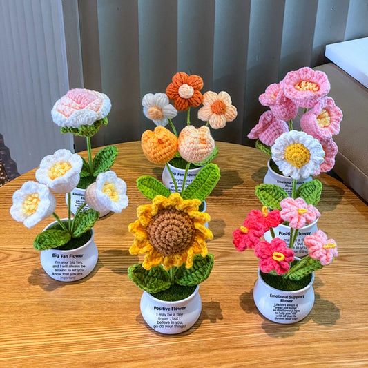 Hand Made To Your Mom Sister Aunt Friend Family Mother's Day Birthday Spiritual Support Crochet Flowers